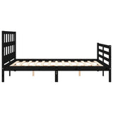 Bed Frame without Mattress Black 150x200 cm Solid Wood