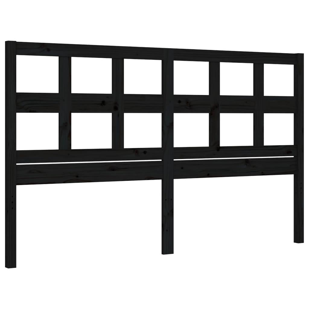 Bed Frame without Mattress Black 150x200 cm Solid Wood
