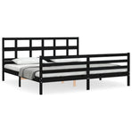 Bed Frame without Mattress Black 183x203 cm King Solid Wood