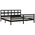 Bed Frame without Mattress Black 183x203 cm King Solid Wood