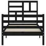 Bed Frame without Mattress Black 90x190 cm Solid Wood