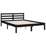 Bed Frame without Mattress Black 135x190 cm Solid Wood - Extra Image