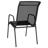 3 Piece Garden Dining Set Black Steel - Close-Up Angle