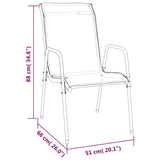 3 Piece Garden Dining Set Black Steel - Extra Image