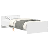 Bed Frame without Mattress White 90x190 cm Engineered Wood - Front View