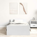 Bed Frame without Mattress White 90x190 cm Engineered Wood - Side View