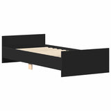 Bed Frame without Mattress Black 90x190 cm Engineered Wood - Top-Down View