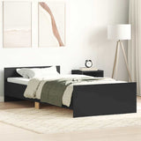 Bed Frame without Mattress Black 90x190 cm Engineered Wood