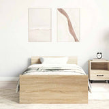 Bed Frame without Mattress Sonoma Oak 90x190 cm Engineered Wood - Top-Down View