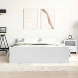 Bed Frame without Mattress White 150x200 cm - Side View