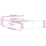 Bed Frame without Mattress White 150x200 cm