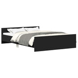 Bed Frame without Mattress Black 150x200 cm - Front View
