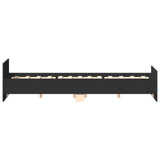 Bed Frame without Mattress Black 150x200 cm - Close-Up Angle