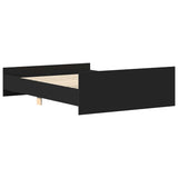 Bed Frame without Mattress Black 150x200 cm - Rear View