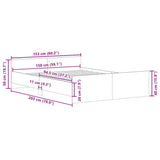 Bed Frame without Mattress Black 150x200 cm - Extra Image