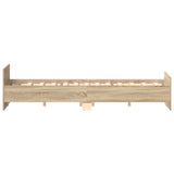 Bed Frame without Mattress Sonoma Oak 150x200 cm - Close-Up Angle