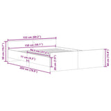 Bed Frame without Mattress Sonoma Oak 150x200 cm
