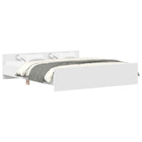 Bed Frame without Mattress White 183x203 cm King - Front View