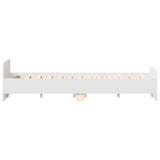 Bed Frame without Mattress White 183x203 cm King - Close-Up Angle