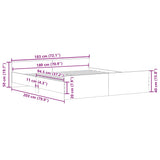 Bed Frame without Mattress White 183x203 cm King - Extra Image