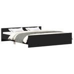 Bed Frame without Mattress Black 183x203 cm King, image 2