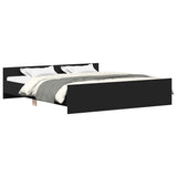 Bed Frame without Mattress Black 183x203 cm King - Front View