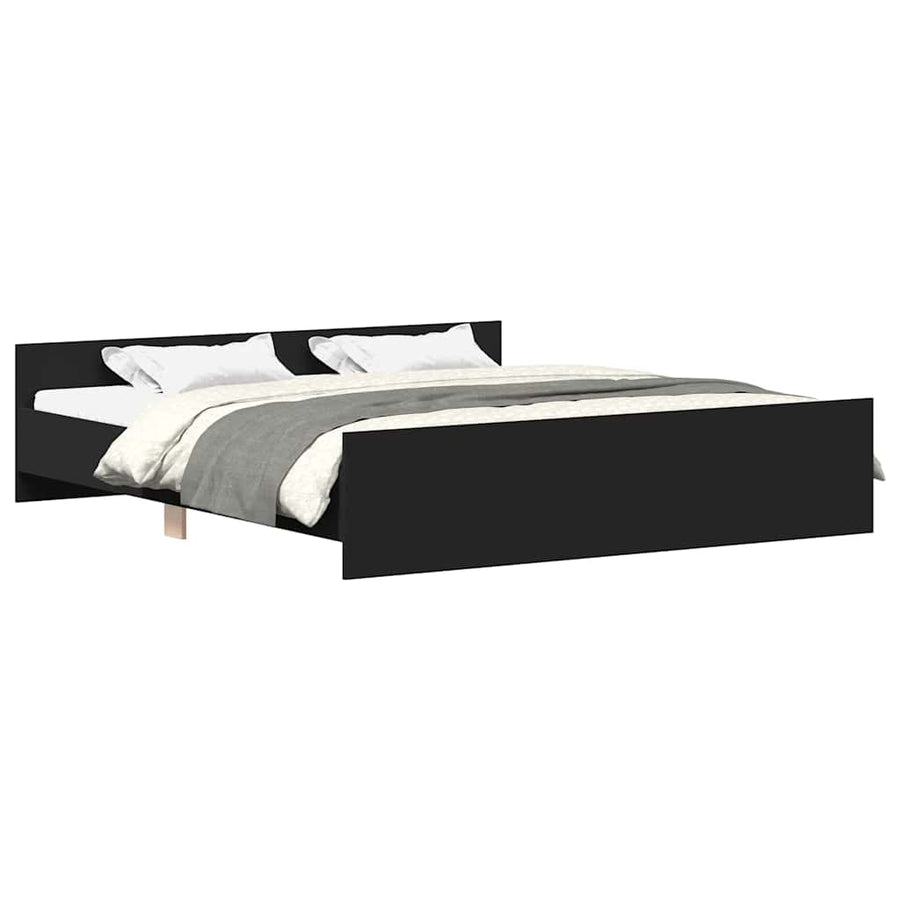 Bed Frame without Mattress Black 183x203 cm King, image 2