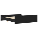 Bed Frame without Mattress Black 183x203 cm King - Close-Up Angle