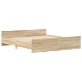 Bed Frame without Mattress Sonoma Oak 183x203 cm King - Side View