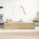 Bed Frame without Mattress Sonoma Oak 183x203 cm King - Top-Down View