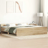 Bed Frame without Mattress Sonoma Oak 183x203 cm King
