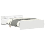 Bed Frame without Mattress White 135x190 cm - Front View