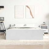 Bed Frame without Mattress White 135x190 cm - Side View