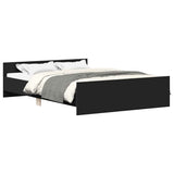 Bed Frame without Mattress Black 135x190 cm - Front View