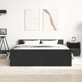 Bed Frame without Mattress Black 135x190 cm - Side View