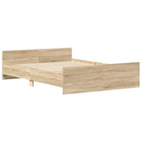 Bed Frame without Mattress Sonoma Oak 135x190 cm - Top-Down View