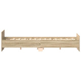 Bed Frame without Mattress Sonoma Oak 135x190 cm - Close-Up Angle