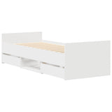 Bed Frame without Mattress White 90x190 cm - Side View