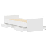 Bed Frame without Mattress White 90x190 cm - 45-Degree Angle