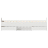 Bed Frame without Mattress White 90x190 cm - Close-Up Angle
