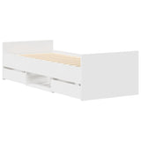 Bed Frame without Mattress White 90x190 cm - Low Angle