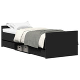 Bed Frame without Mattress Black 90x190 cm - Front View