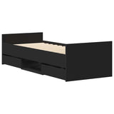 Bed Frame without Mattress Black 90x190 cm - Side View
