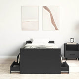 Bed Frame without Mattress Black 90x190 cm