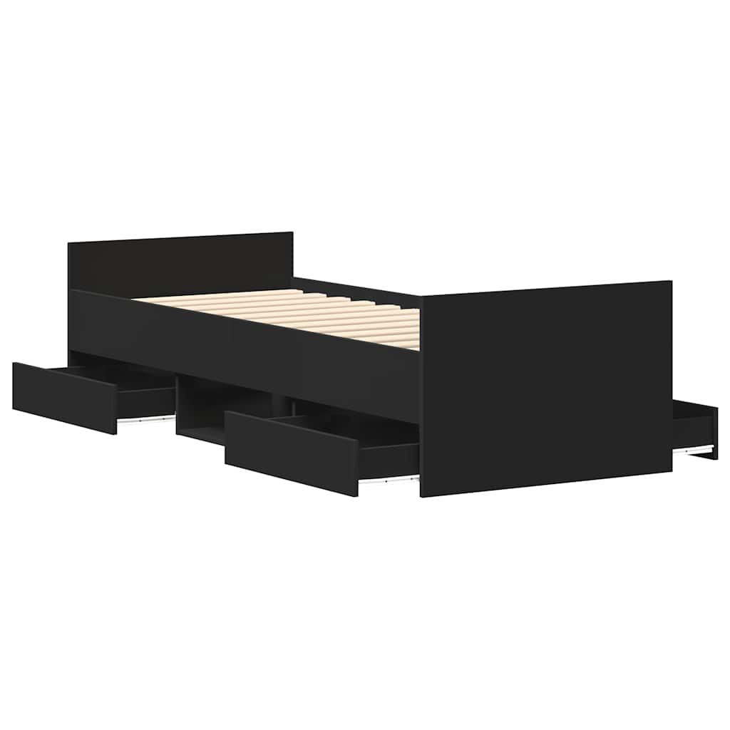 Bed Frame without Mattress Black 90x190 cm