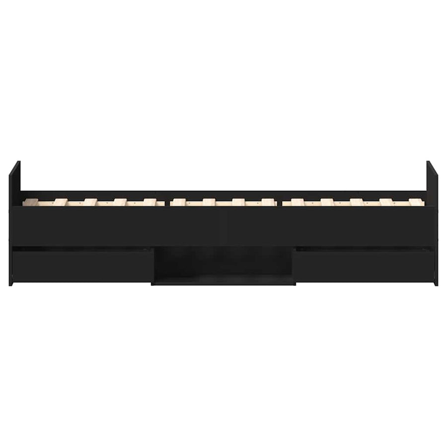 Bed Frame without Mattress Black 90x190 cm