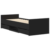 Bed Frame without Mattress Black 90x190 cm - Low Angle