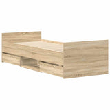 Bed Frame without Mattress Sonoma Oak 90x190 cm - Side View
