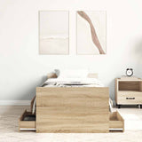 Bed Frame without Mattress Sonoma Oak 90x190 cm - Top-Down View