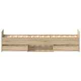Bed Frame without Mattress Sonoma Oak 90x190 cm - Close-Up Angle